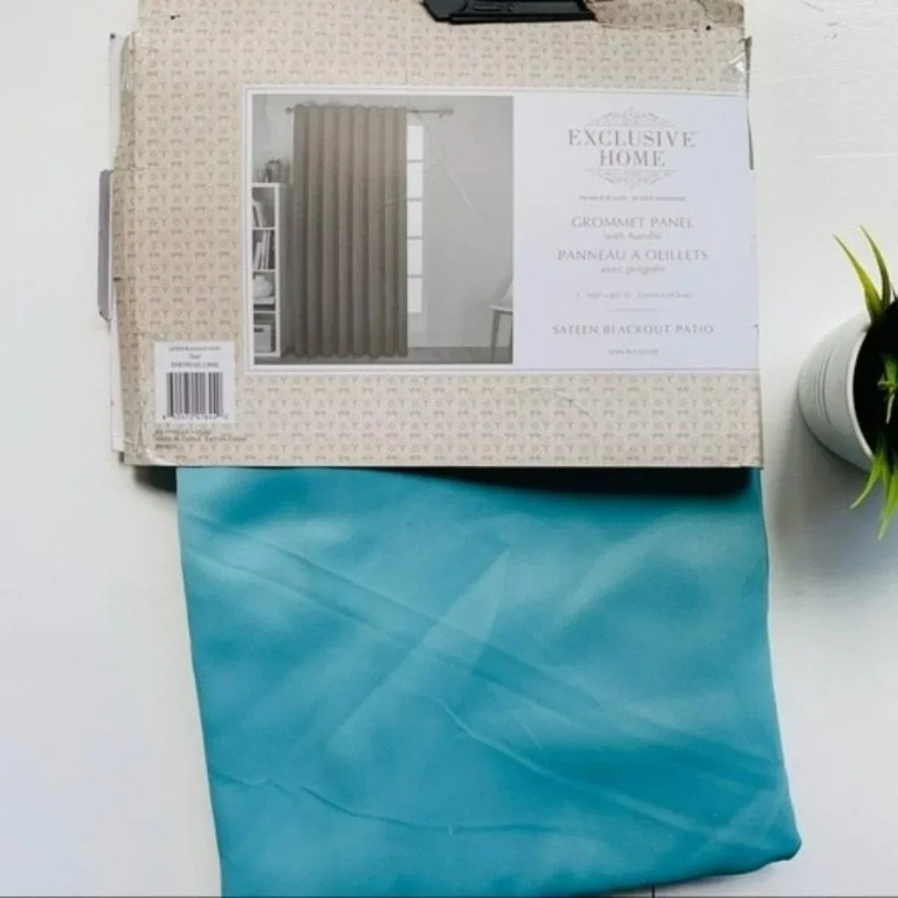 MERCURY ROW Teal Blue Magee Blackout Patio Curtain Panel 100 in x 84 in NEW NWT